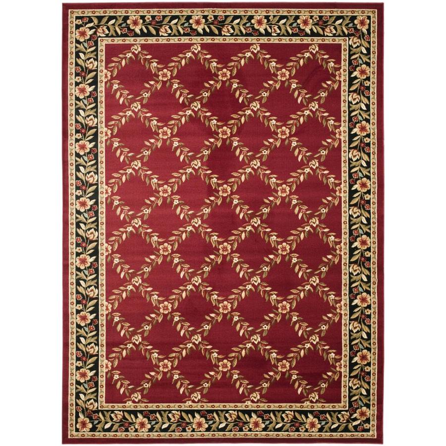 area x rugs 9 7 Lyndhurst Red/Black Area Open Indoor Safavieh Floral Rug