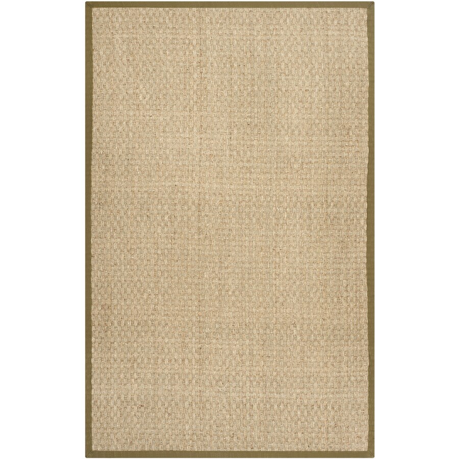 Safavieh Natural Fiber Hampton Natural/Olive Rectangular Indoor Machine-Made Coastal Throw Rug (Common: 3 x 5; Actual: 3-ft W x 5-ft L)