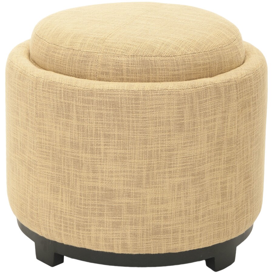 Safavieh Chelsea Casual Gold Round Storage Ottoman at