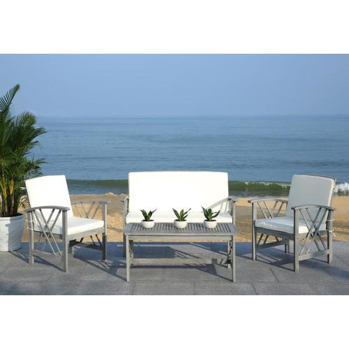 Safavieh Fontana 4-Piece Wood Frame Patio Conversation Set ... Safavieh Fontana 4-Piece Wood Frame Patio Conversation Set ... on Safavieh Fontana Patio Set id=80300