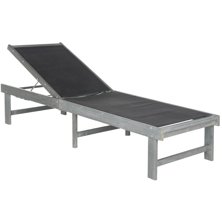 Safavieh Manteca Woven Wood Stationary Chaise Lounge Chair S With Gray Woven Seat At Lowes Com