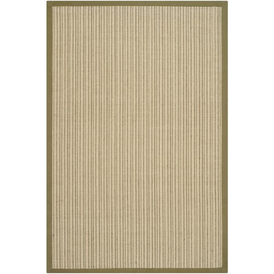 Safavieh Natural Fiber Groves Green/Green Rectangular Indoor Machine-Made Coastal Area Rug (Common: 6 x 9; Actual: 6-ft W x 9-ft L)