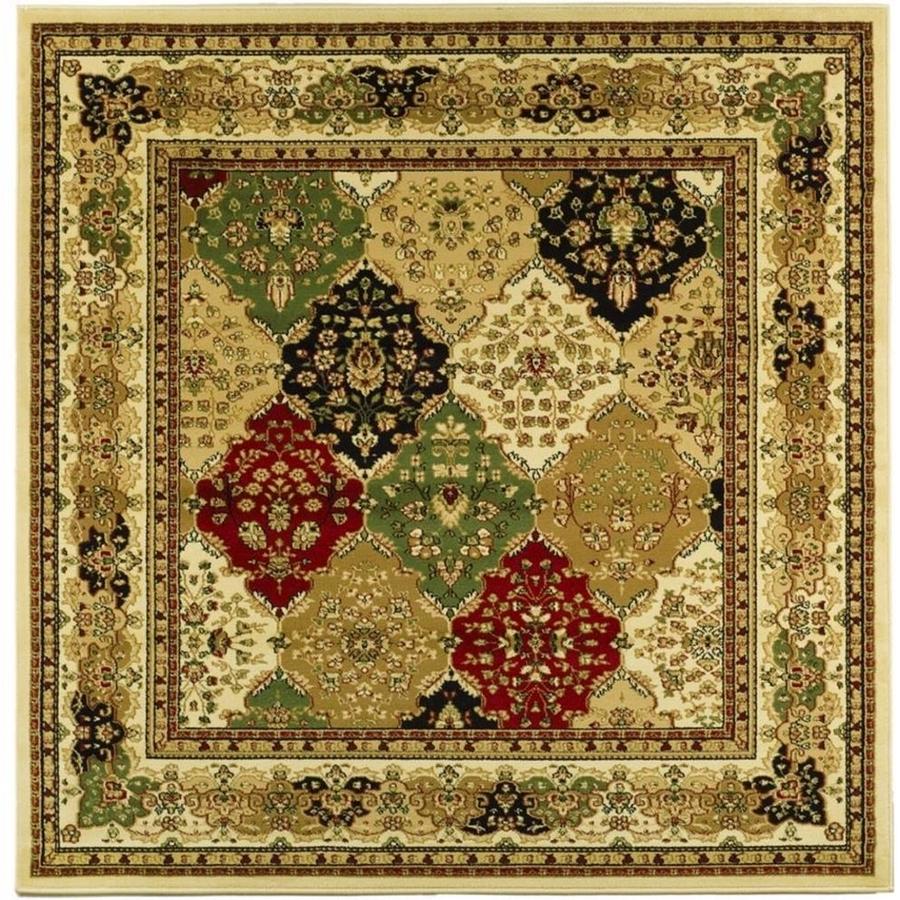 Safavieh Lyndhurst Diamond Baktiari 6 x Multi/Ivory Square Indoor Floral/Botanical Oriental Area Rug