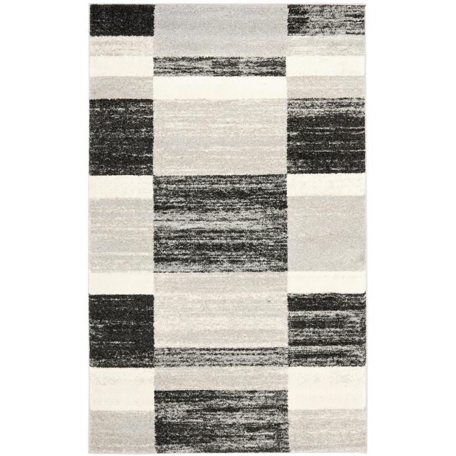 Safavieh Retro Shades Black Light Gray Indoor Distressed Area Safavieh Retro Shades Black Light Gray Indoor Distressed Area Rug Common 4 X