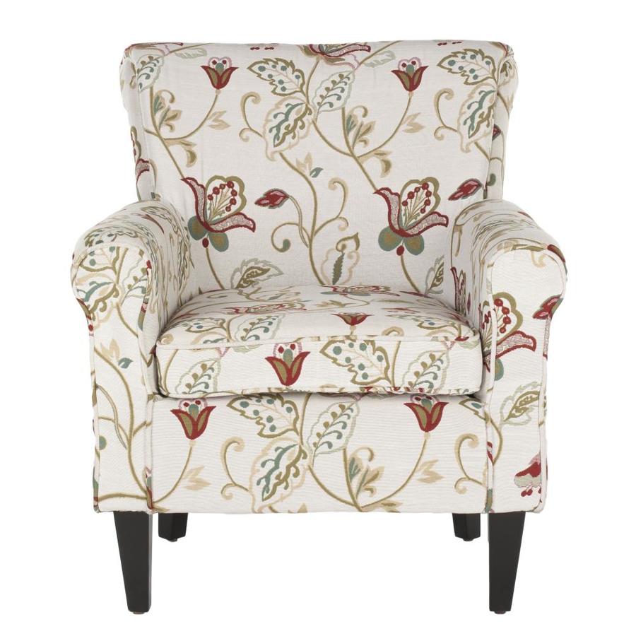 Shop Safavieh Hazina Casual White Red Flower Printed Accent Chair