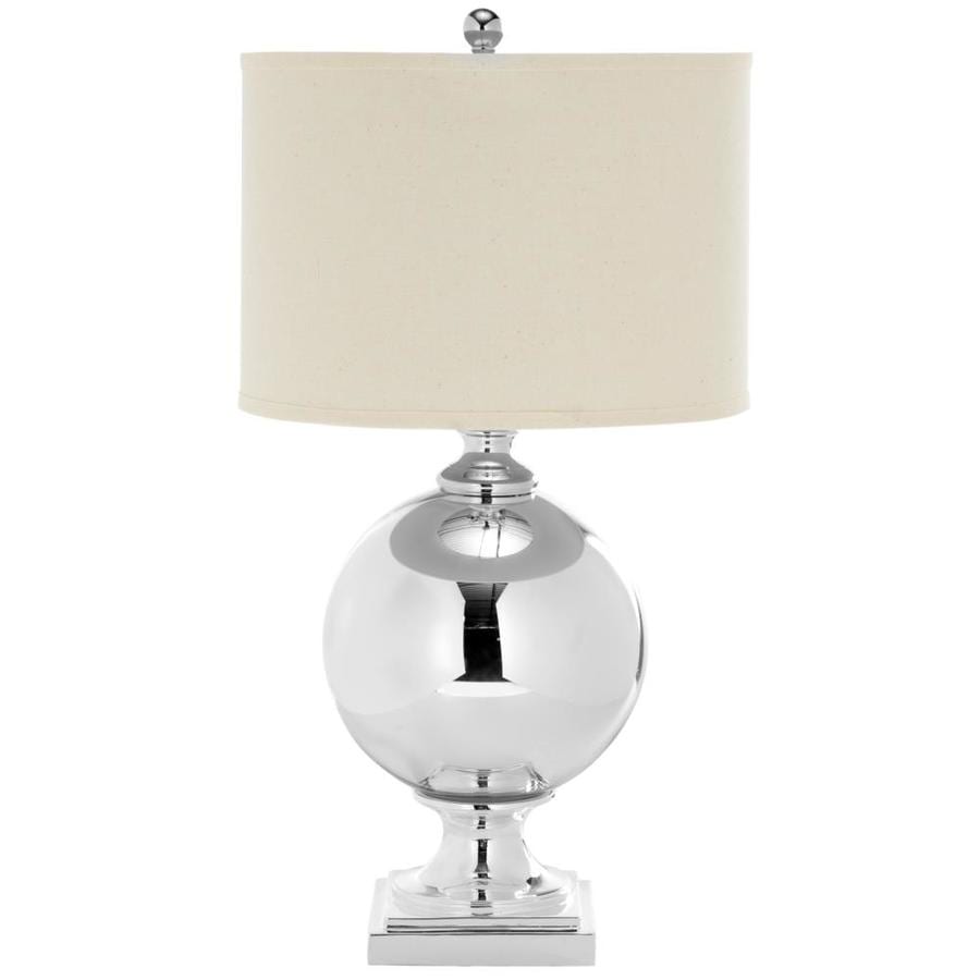 Safavieh Alcott 28-in Silver Fluorescent Rotary Socket Table Lamp with Fabric Shade