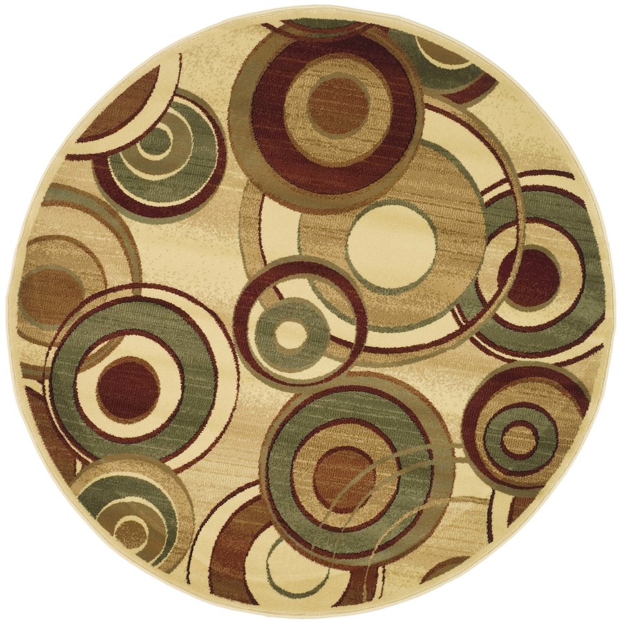 Safavieh Lyndhurst Modern Circles Ivory Round Indoor Area Rug Safavieh Lyndhurst Modern Circles Ivory Round Indoor Area Rug Common 7 X