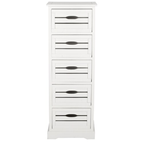 Safavieh 16.5-in x 46.5-in 5-Drawer White Wood Drawer in the Chests ...