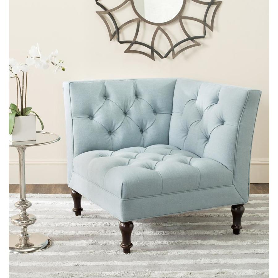Safavieh Jack Victorian Sky Blue Espresso Accent Chair At Com