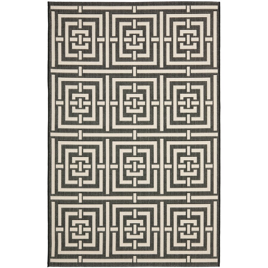 Safavieh Courtyard Rectangular Black Transitional Indoor Safavieh Courtyard Rectangular Black Transitional Indoor Outdoor Woven Area Rug Common 6