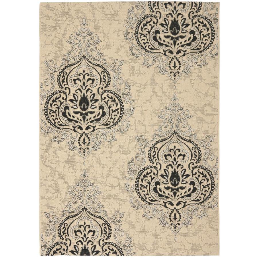 Safavieh Courtyard Mastic 5 x 8 Creme/Black Indoor/Outdoor Damask Coastal Area Rug