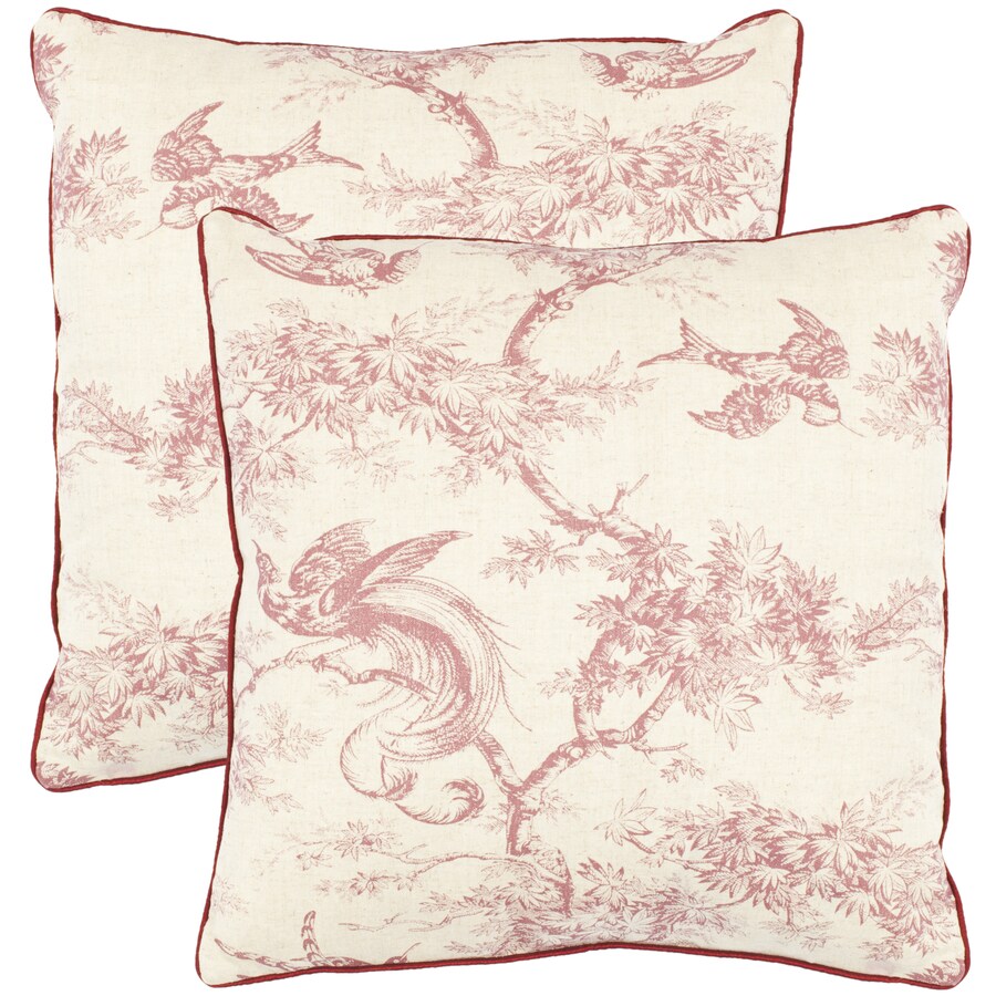 2-Piece 18-in W x 18-in L Raspberry Square Indoor Decorative Complete Pillows