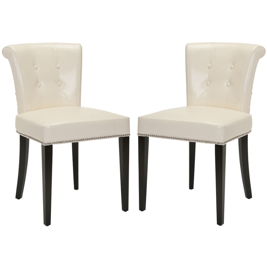 Safavieh MCR4514K-SET2 Set of 2 Mercer Flat Cream Dining Chairs