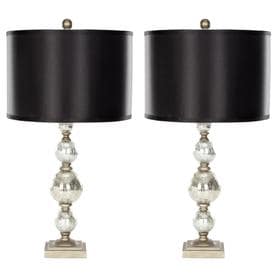 Vintage Lamps Lamp Shades At Lowes Safavieh Nettie 2 Piece Standard Lamp Set With Black Shades