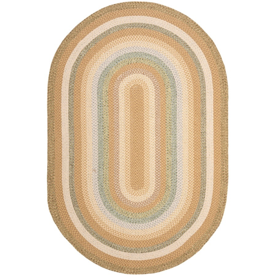 Safavieh Braided Concord Tan Oval Indoor Handcrafted Coastal Area Rug