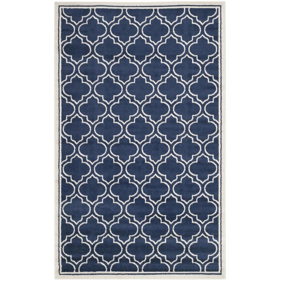 Safavieh Moroccan Navy Ivory Indoor Outdoor Area Rug Common 4 Safavieh Moroccan Navy Ivory Indoor Outdoor Area Rug Common 4 X 6