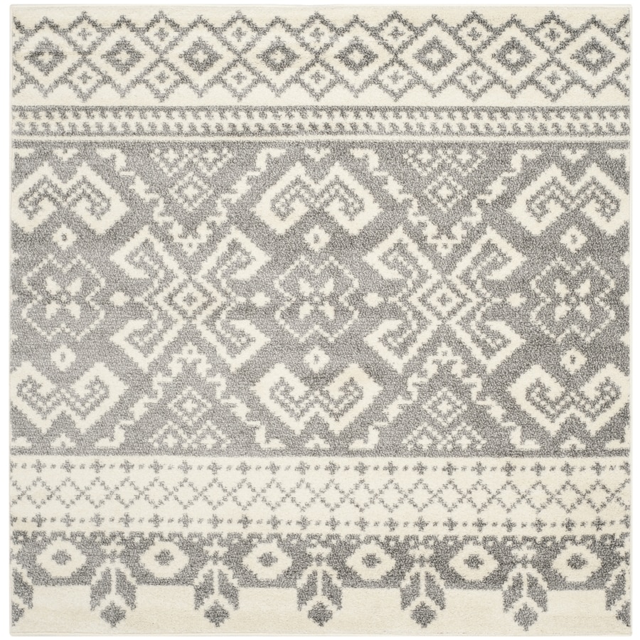 Safavieh Adirondack Taos 6 x Ivory/Silver Square Indoor Lodge Area Rug