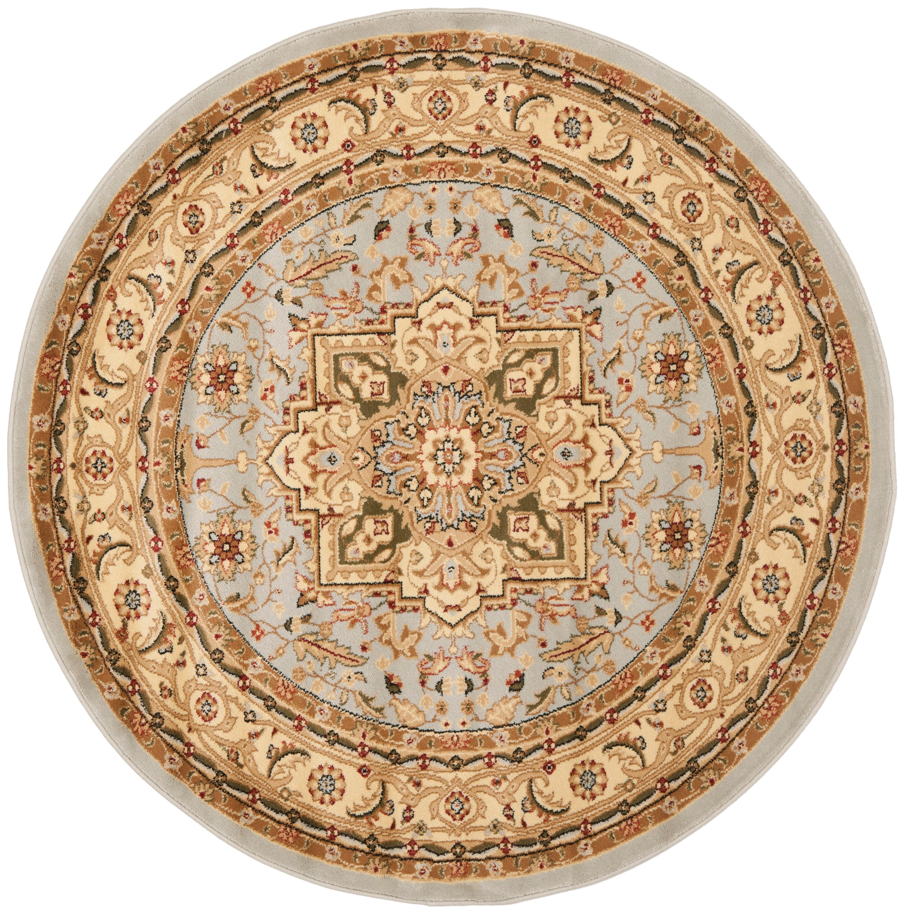 Safavieh Lyndhurst Heriz Gray/Beige Round Indoor Area Rug 5 x 5; Actual 5.3ft dia) at