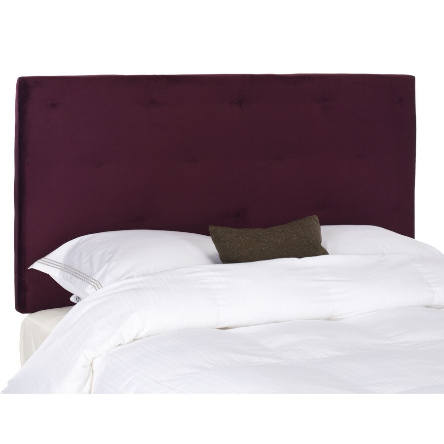 Safavieh Mercer Eggplant Full Linen Upholstered Headboard at