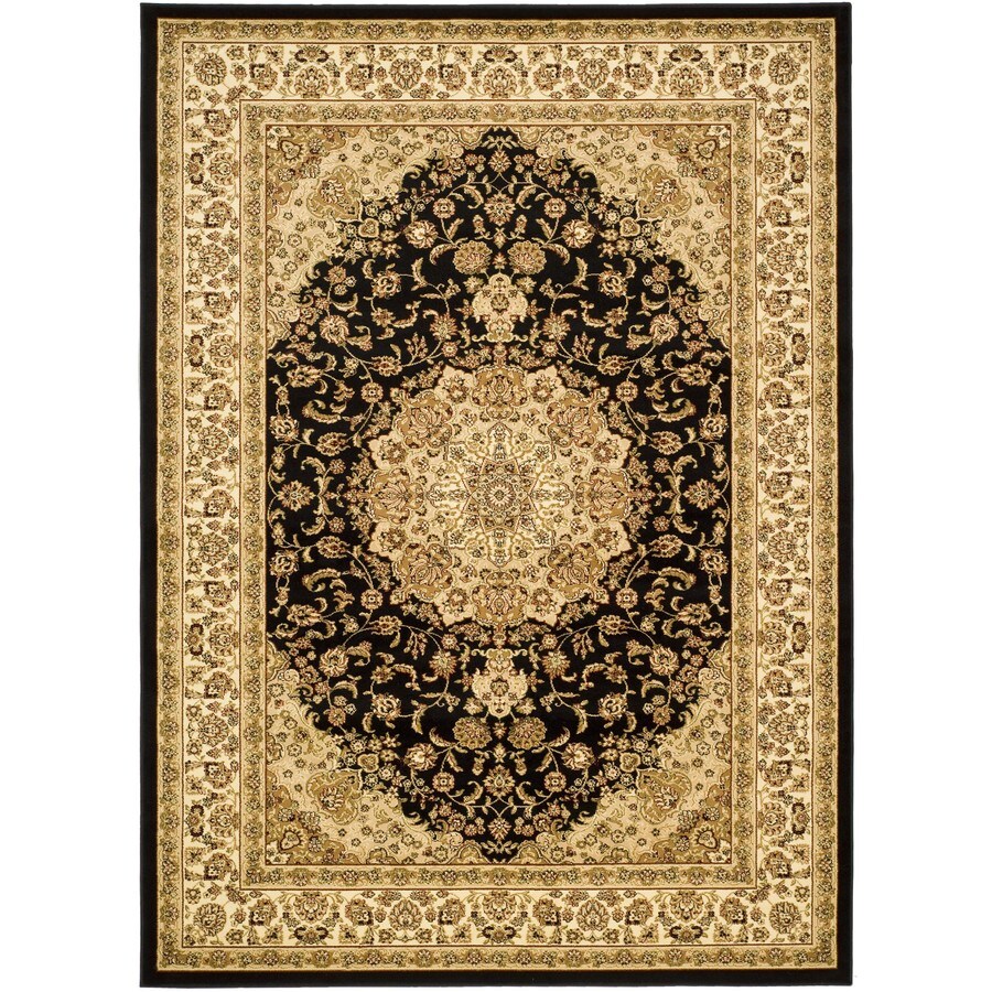 Safavieh Lyndhurst Nain Black Ivory Indoor Oriental Area Rug Safavieh Lyndhurst Nain Black Ivory Indoor Oriental Area Rug Common 9 X 12