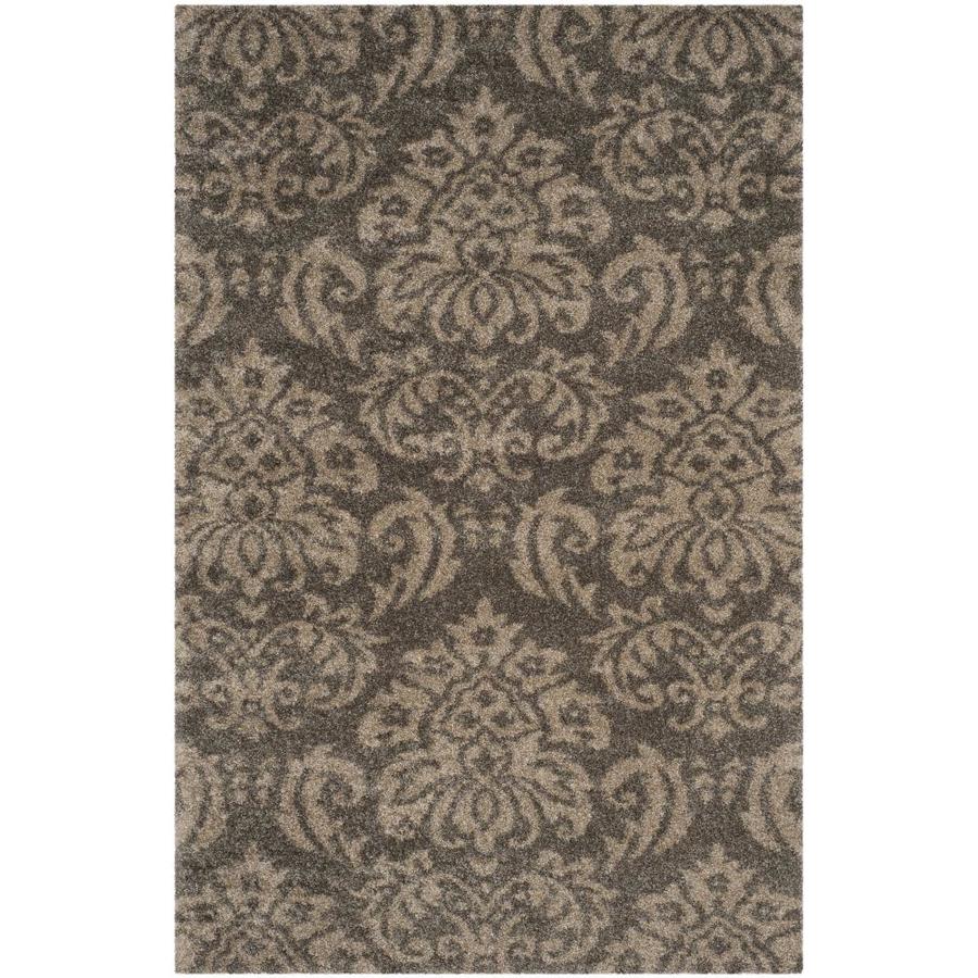 Safavieh Balin Shag Smoke/Beige Rectangular Indoor Machine-Made Throw Rug (Common: 3 x 5; Actual: 3.3-ft W x 5.3-ft L)