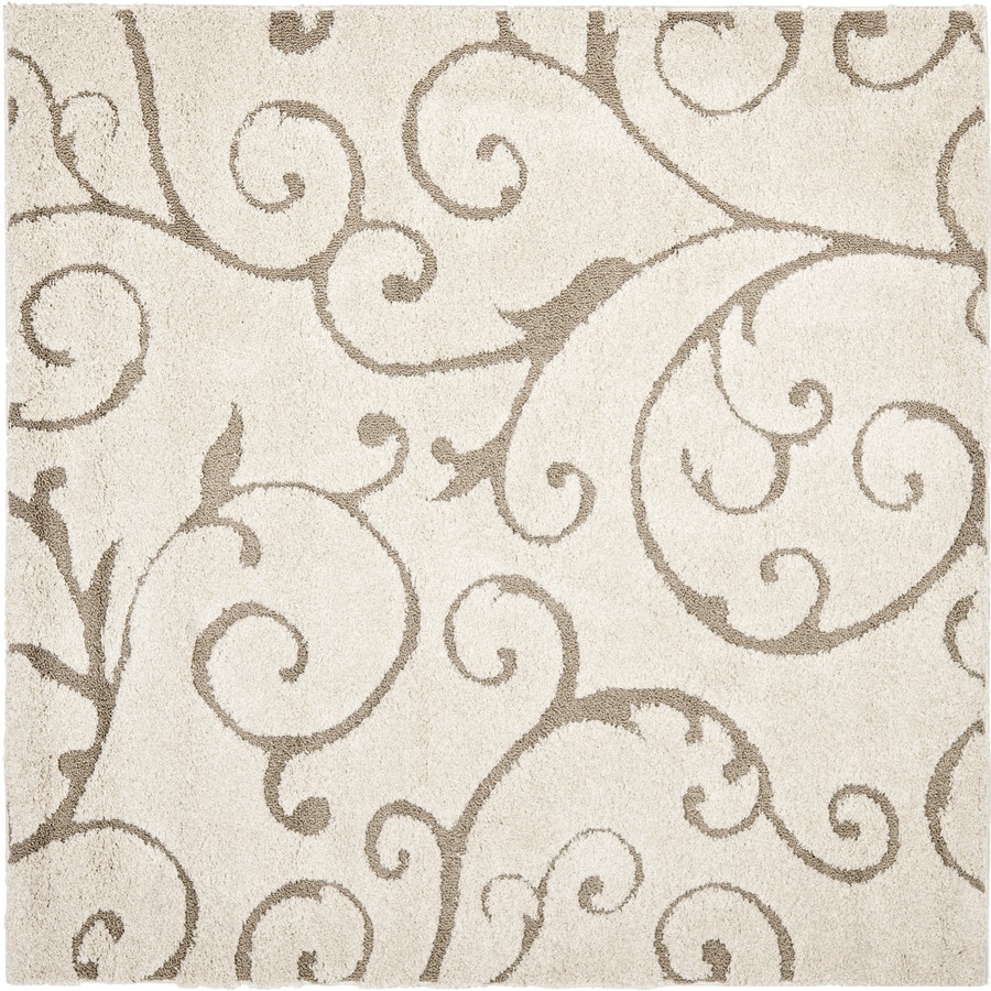 Safavieh Florida Scroll Cream Beige Square Indoor Safavieh Florida Scroll Cream Beige Square Indoor Tropical Area Rug Common 4
