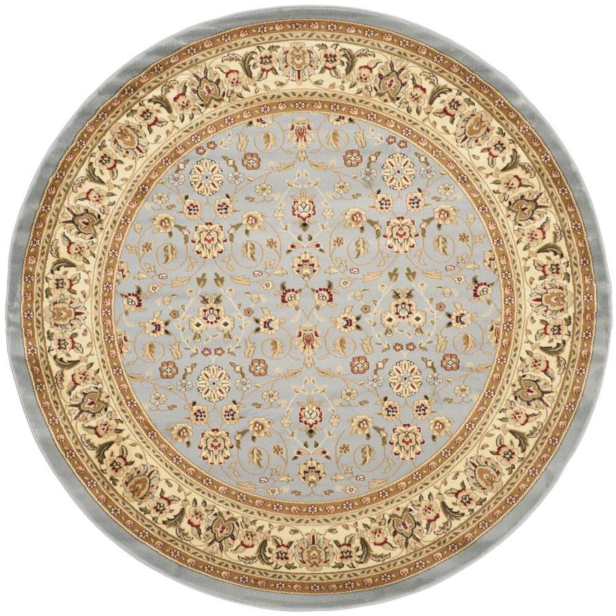 Safavieh Lyndhurst Qum Light Blue/Ivory Round Indoor Machine-Made Oriental Area Rug (Common: 6 x 6; Actual: 6-ft dia)