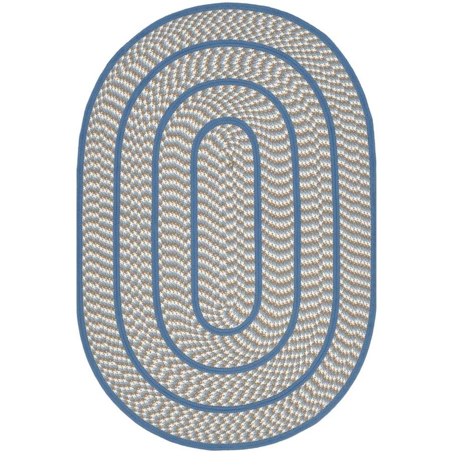 Safavieh Braided Ivory And Blue Oval Indoor Throw Rug Safavieh Braided Ivory And Blue Oval Indoor Throw Rug Common 3 X 5