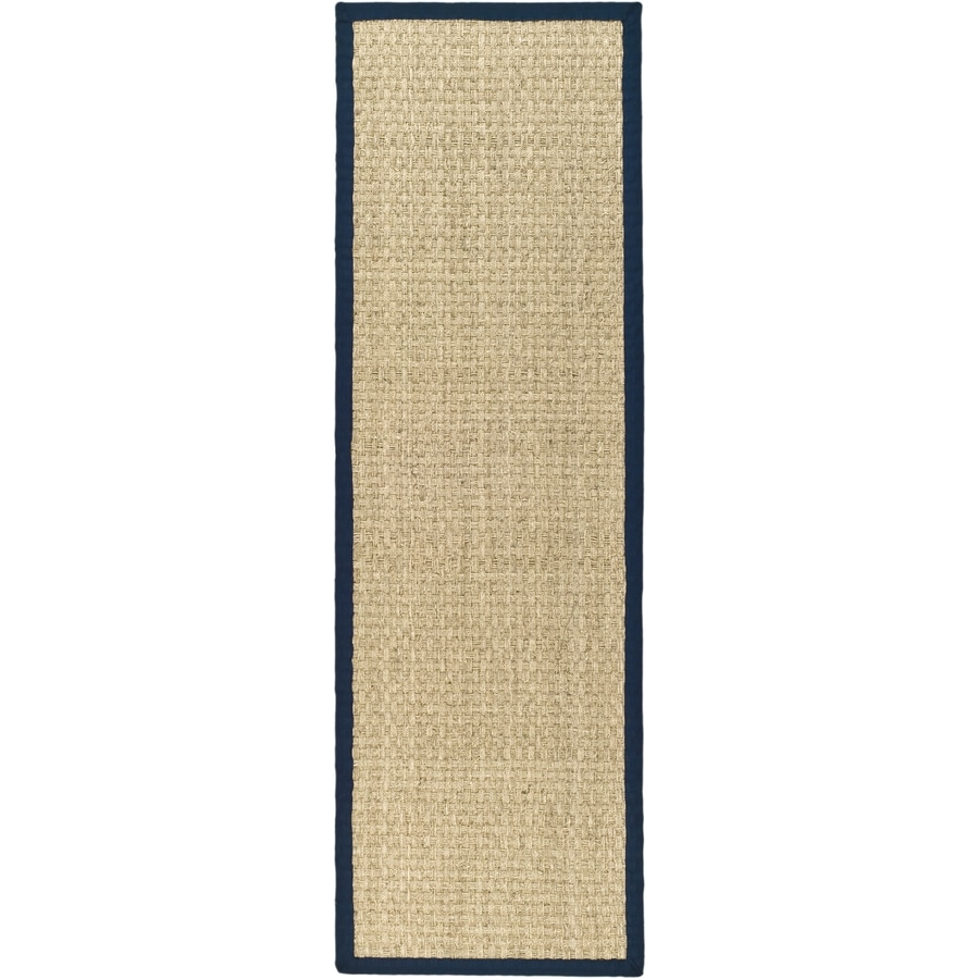 Safavieh Natural Fiber Hampton 3 x 6 Natural/Blue Indoor Solid Coastal Runner