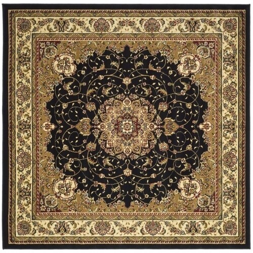 Safavieh Lyndhurst Kerman Black Ivory Square Indoor Machine Made