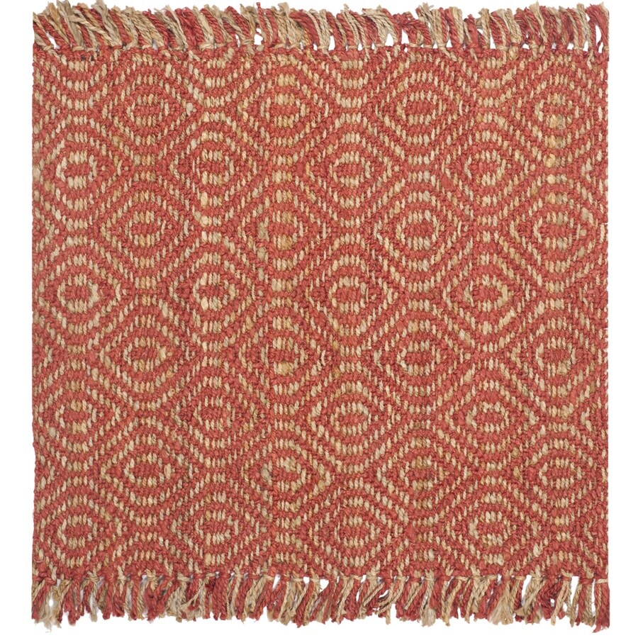 Safavieh Natural Fiber Dunewood 8 x Rust Square Indoor Geometric Coastal Area Rug