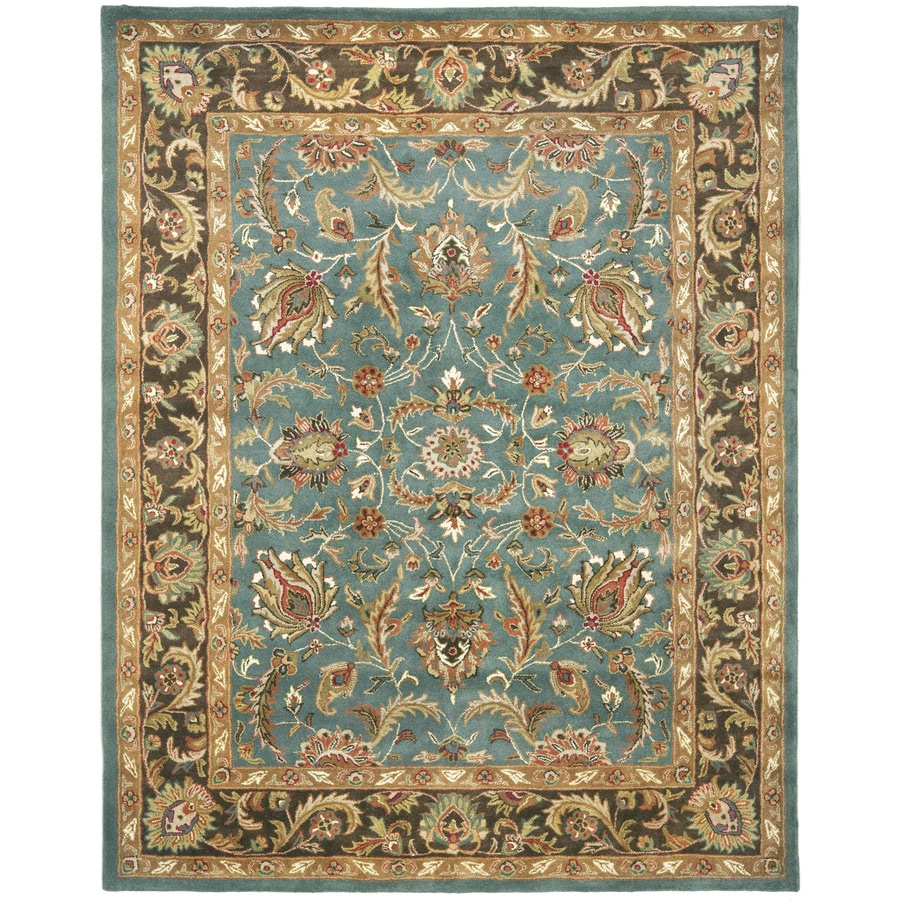 Safavieh Heritage Ganges 8 x 10 Blue/Brown Indoor Floral/Botanical Oriental Handcrafted Area Rug
