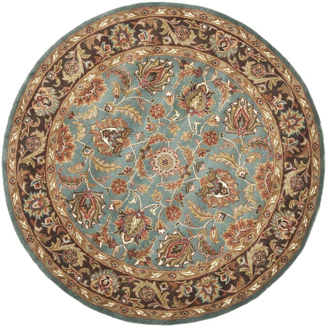 Round Indoor Tufted Area Rug Common, Blue And Brown Round Area Rugs
