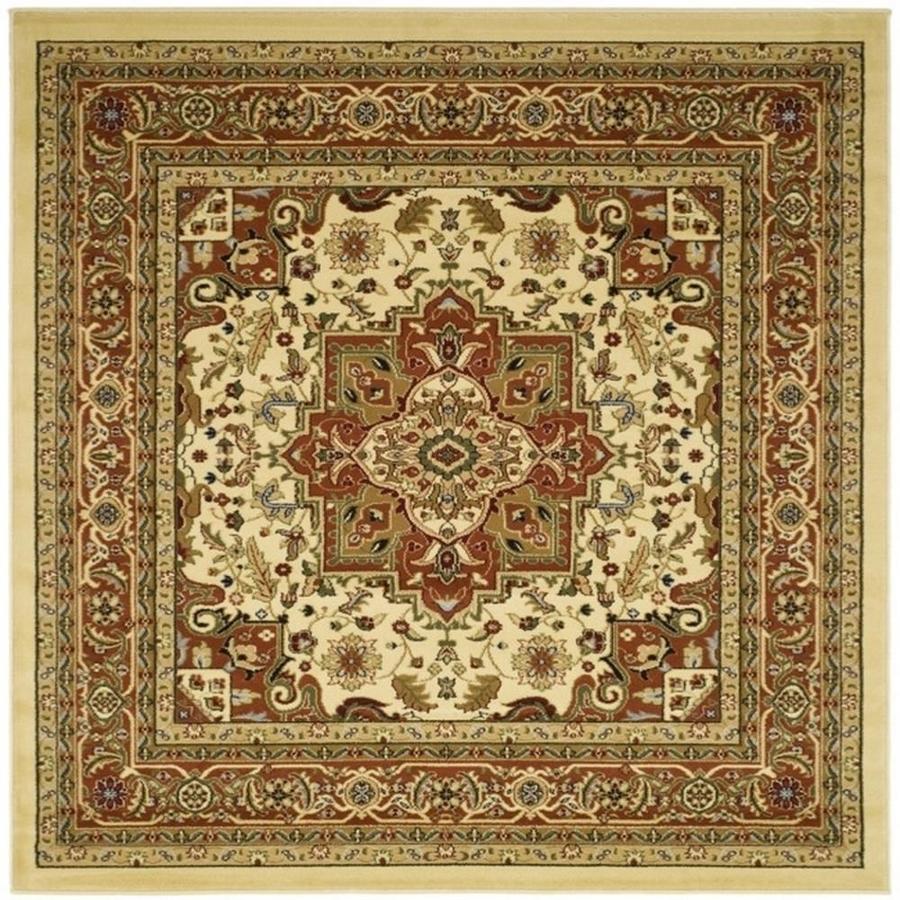 Safavieh Lyndhurst Heriz 8 x 8 Ivory/Rust Square Indoor Floral