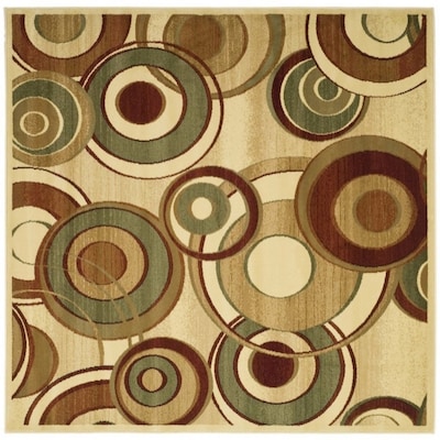 Safavieh Lyndhurst Modern Circles 6 x Ivory/Multi Square Indoor Abstract Mid-Century Area Rug Safavieh Lyndhurst Modern Circles 6 x Ivory/Multi Square Indoor Abstract Mid-Century Area Rug
