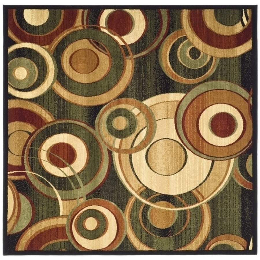 Safavieh Lyndhurst Modern Circles Black Square Indoor Area Rug Safavieh Lyndhurst Modern Circles Black Square Indoor Area Rug Common 6 X