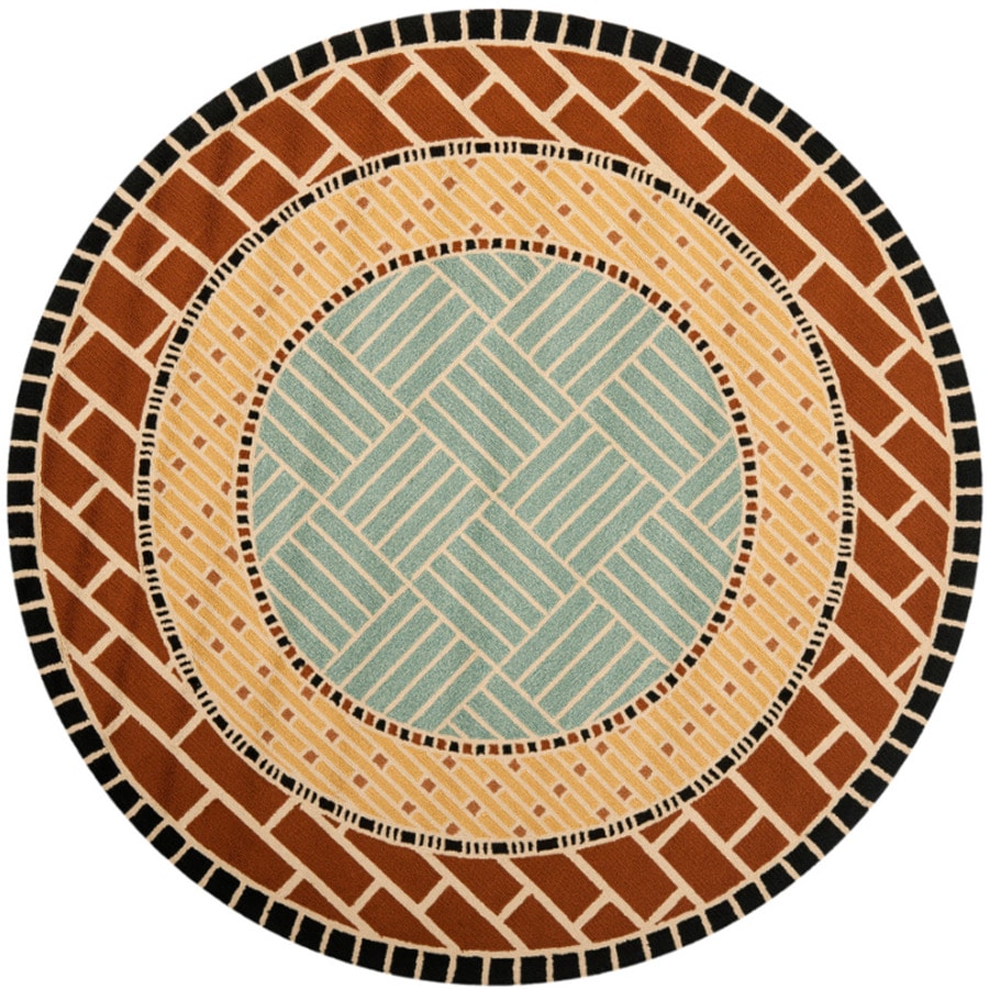 Safavieh Four Seasons Round Brown Transitional Indoor/Outdoor Woven Area Rug (Common 6 ft x 6 ft; Actual 6 ft x 6 ft)