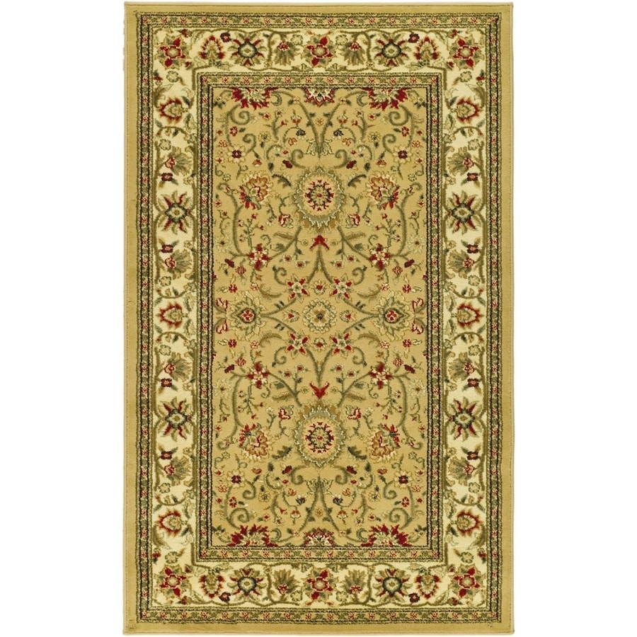 Safavieh Lyndhurst Sarouk Beige/Ivory Rectangular Indoor Machine-Made Oriental Area Rug (Common: 4 x 6; Actual: 4-ft W x 6-ft L)