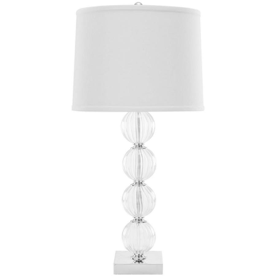 Safavieh Amanda 31-in Clear Fluorescent Rotary Socket Table Lamp with Fabric Shade