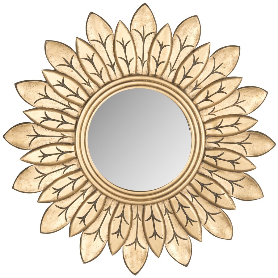 Safavieh Sun King Gold Polished Round Wall Mirror At Com Safavieh Sun King Gold Polished Round Wall Mirror