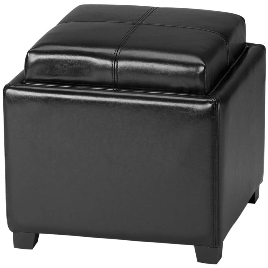 Safavieh Hudson Collection Black Square Storage Ottoman At