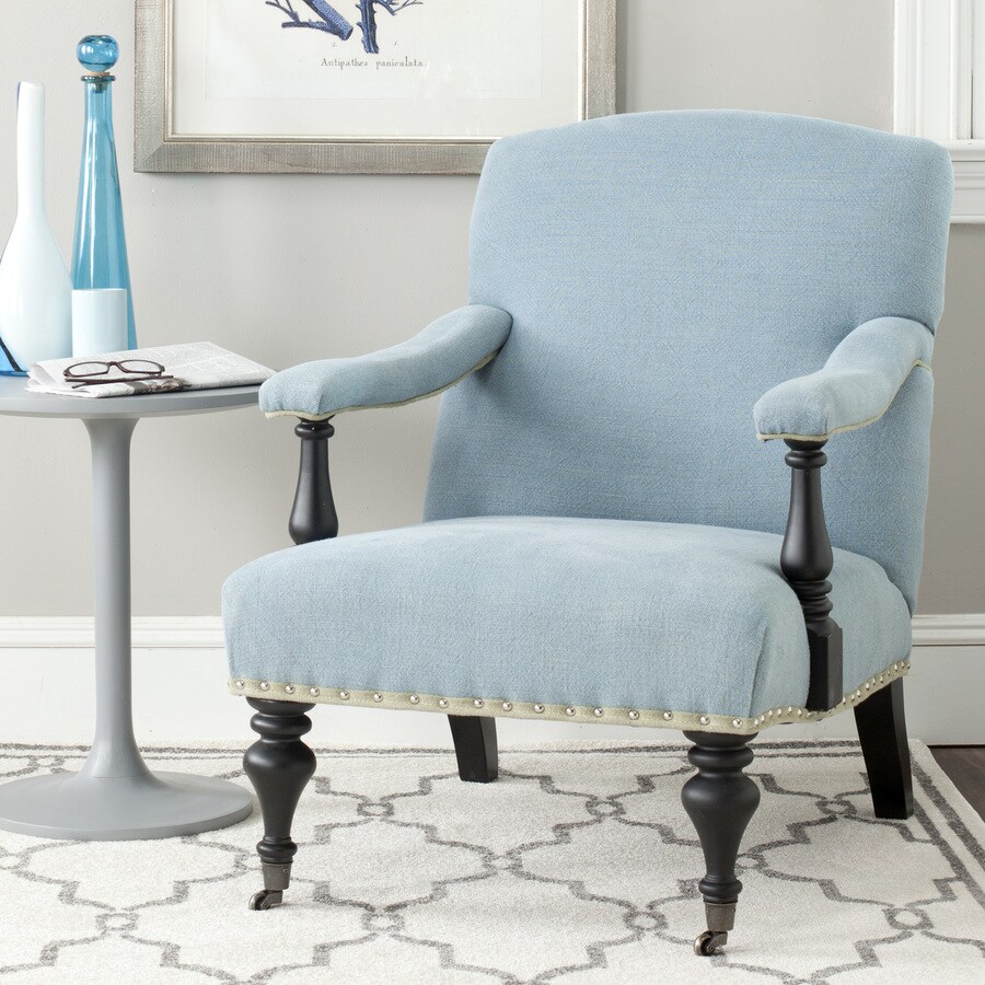 Safavieh Devona Casual Light Blue Accent Chair in the Chairs department ...