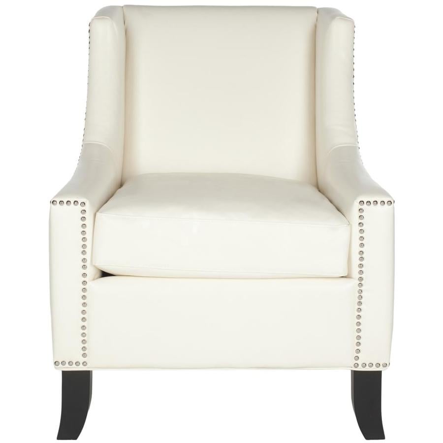 Safavieh Daniel Casual OffWhite Faux Leather Accent Chair