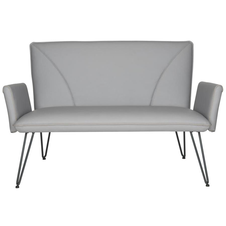 Safavieh Johannes Midcentury Gray/Silver Faux Leather Loveseat