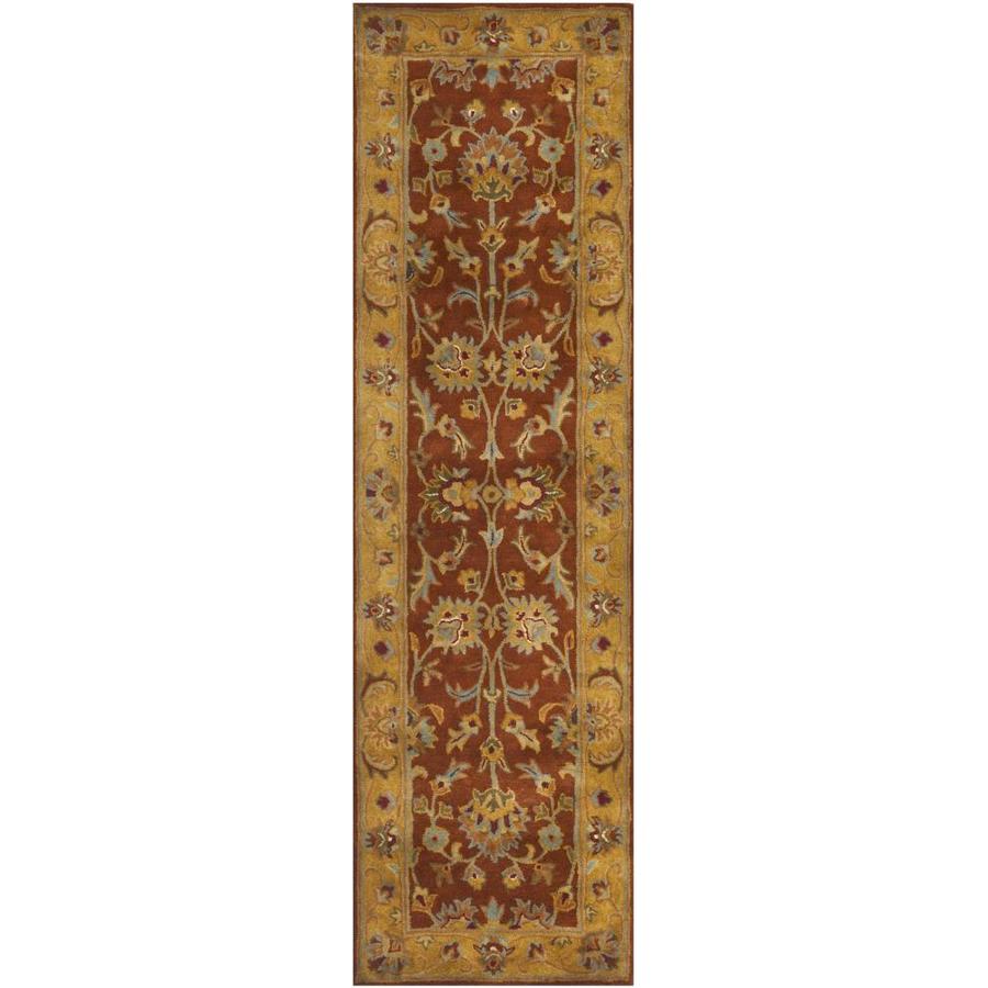 Safavieh Heritage Peshwar 2 X 8 Chocolate Tangerine Indoor Floral Botanical Oriental Handcrafted Runner In The Rugs Department At Lowes Com