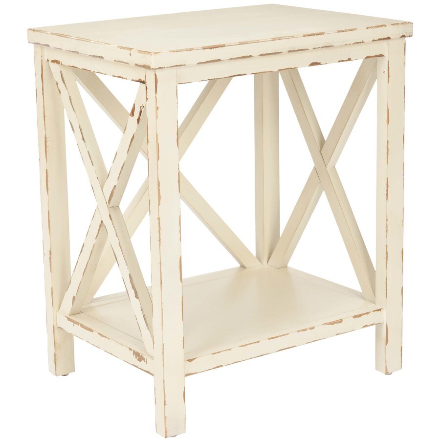 distressed ivory end tables