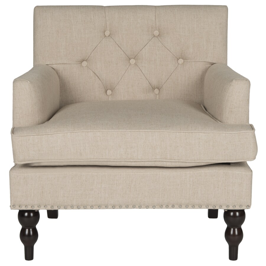 Safavieh MCR1009B Mercer Beige Polyester Accent Chair