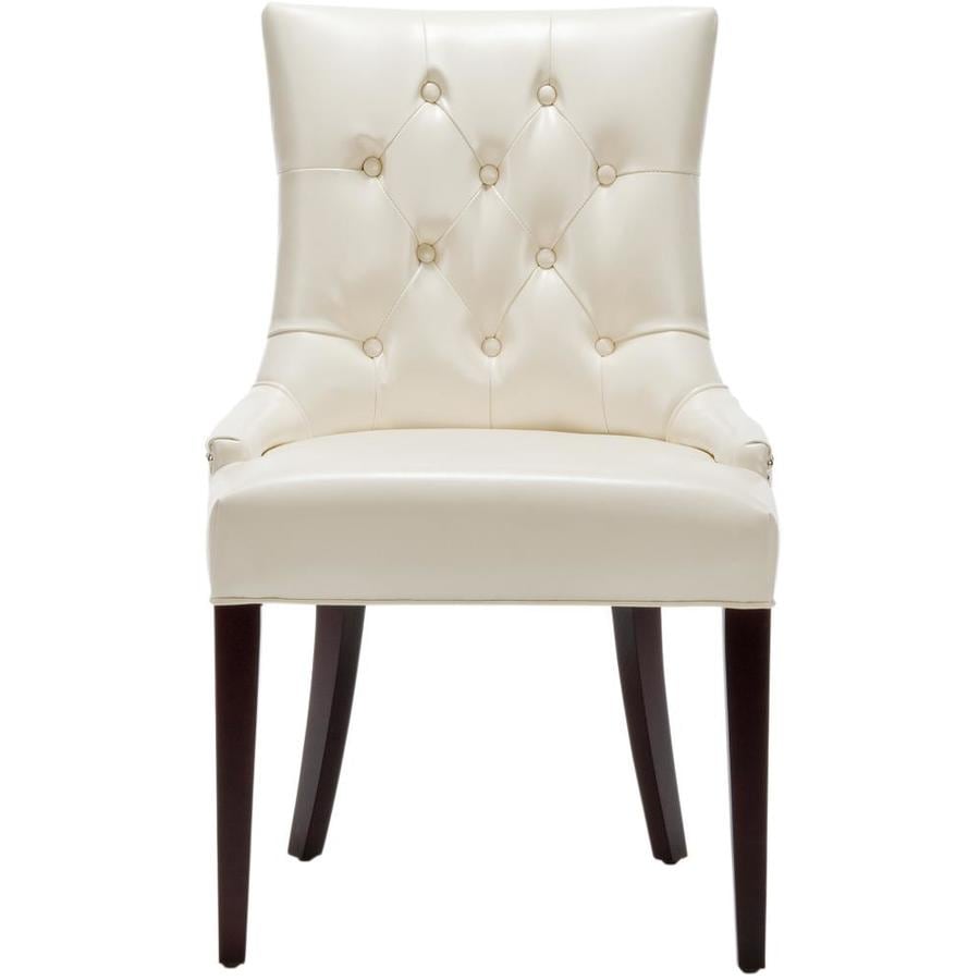 Safavieh Amanda Modern Flat Cream Faux Leather Club Chair ...