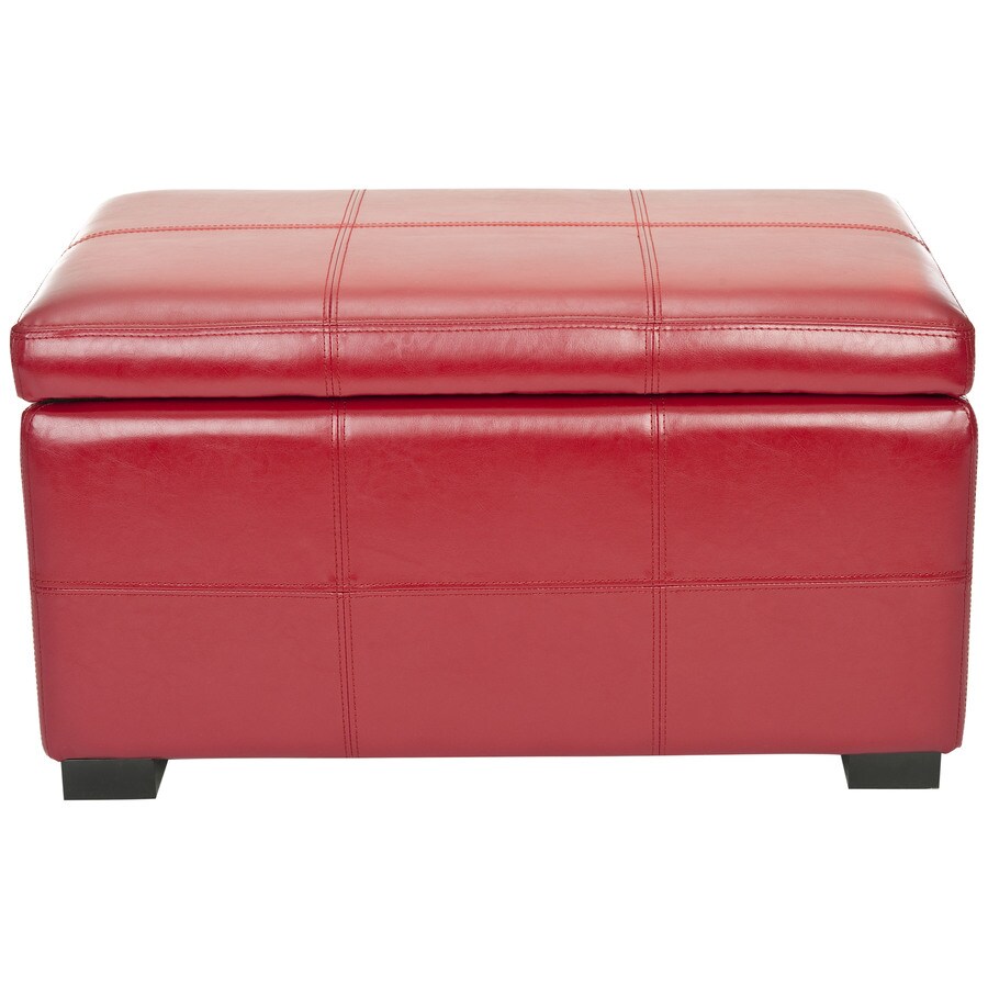 Safavieh HUD8227R Hudson Collection Red Rectangle Storage Ottoman