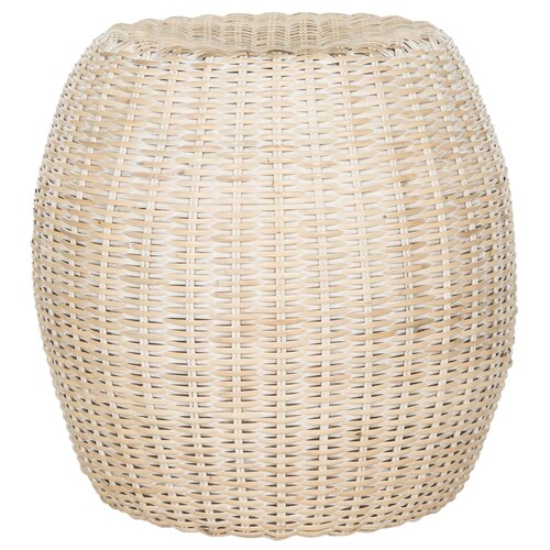 Safavieh Remi White Washed Wicker End Table at Lowes.com